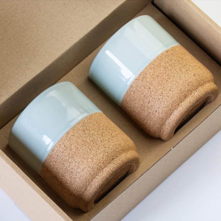 Handleless Mugs Gift Set- Aqua by Liga