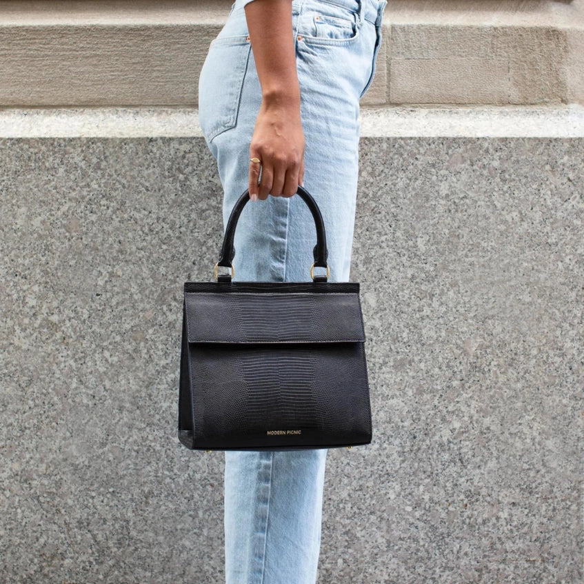 Medium Black Luxury Lunch Bag by Modern Picnic