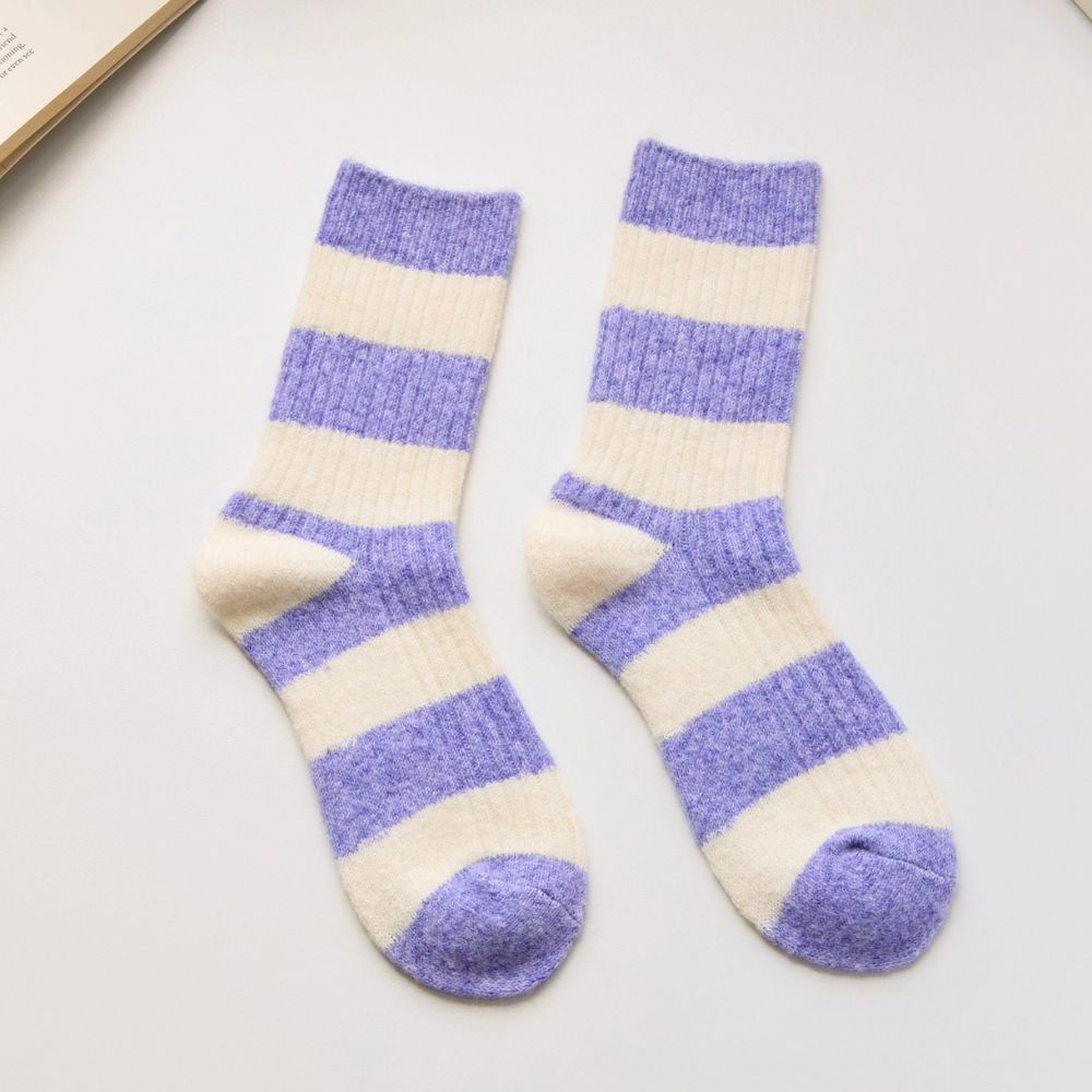 Soft Striped Cashmere Blend Socks – 4 Colours