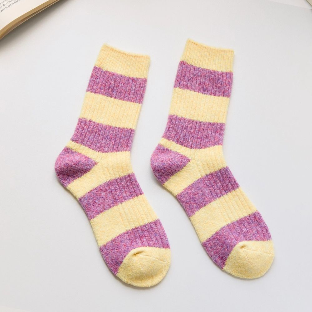 Soft Striped Cashmere Blend Socks – 4 Colours