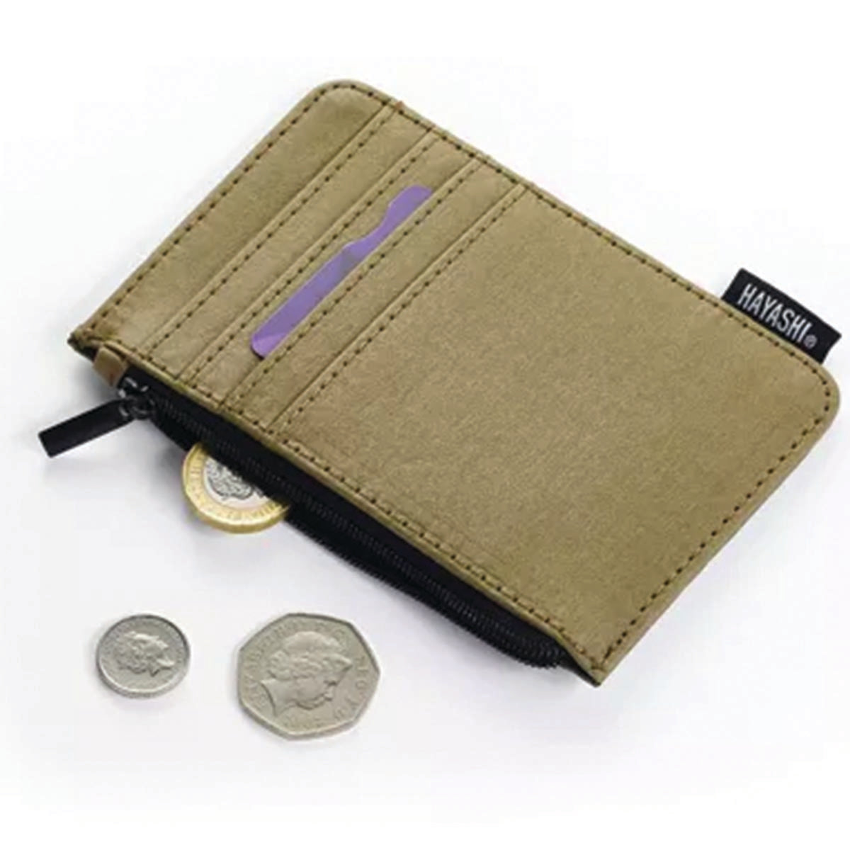 Vegan Leather Coin Purse & Card Holder - Dust Brown