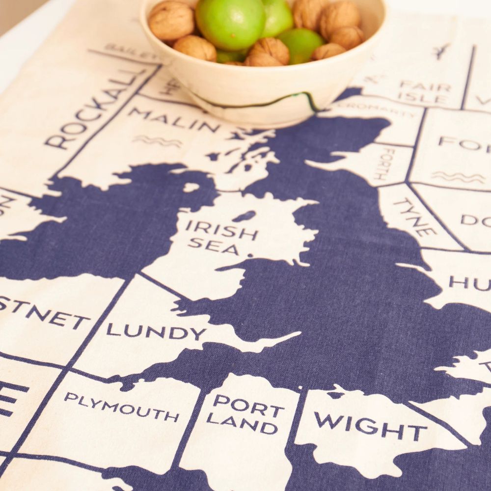 Shipping Forecast Organic Cotton Tea Towel - Pasoluna