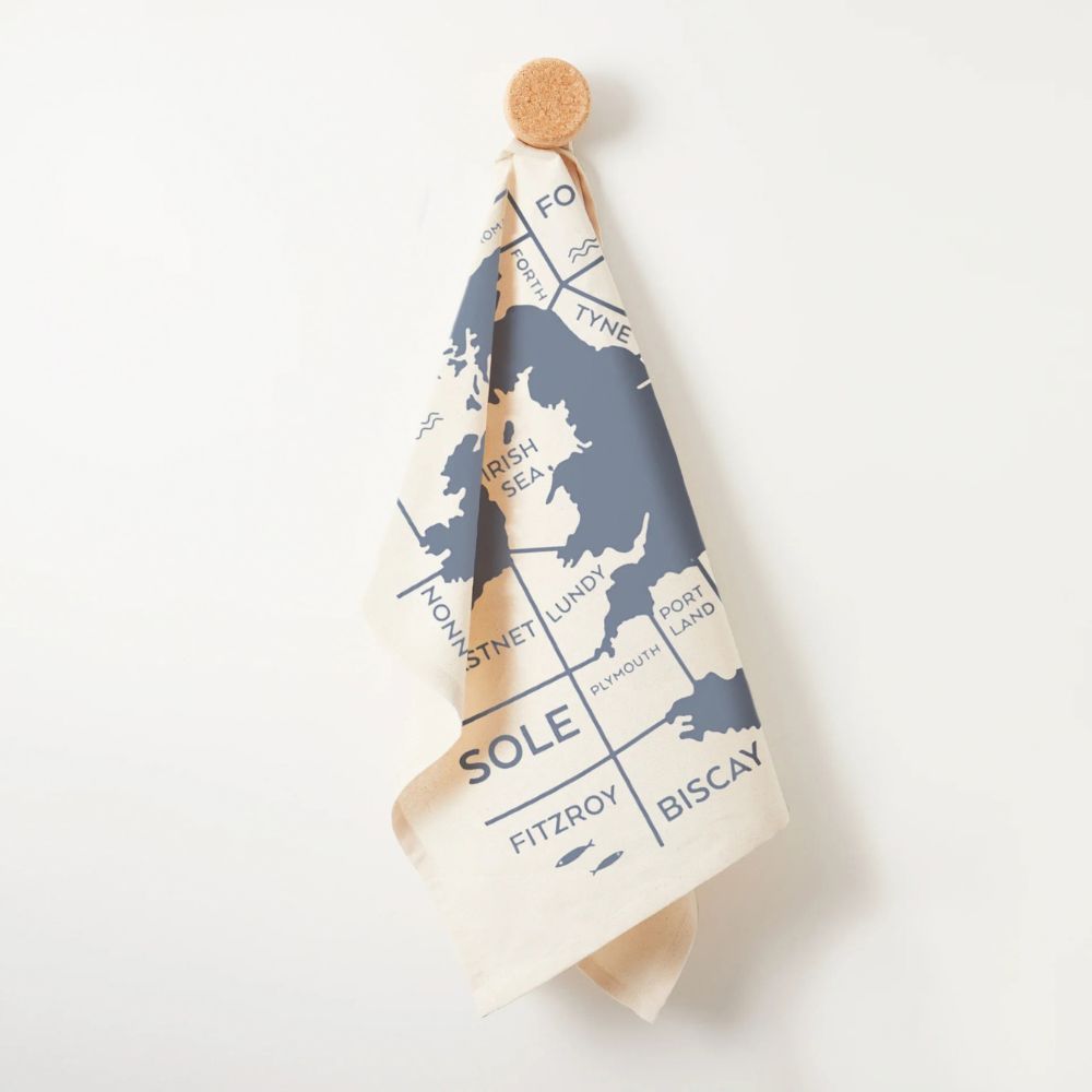 Shipping Forecast Organic Cotton Tea Towel - Pasoluna