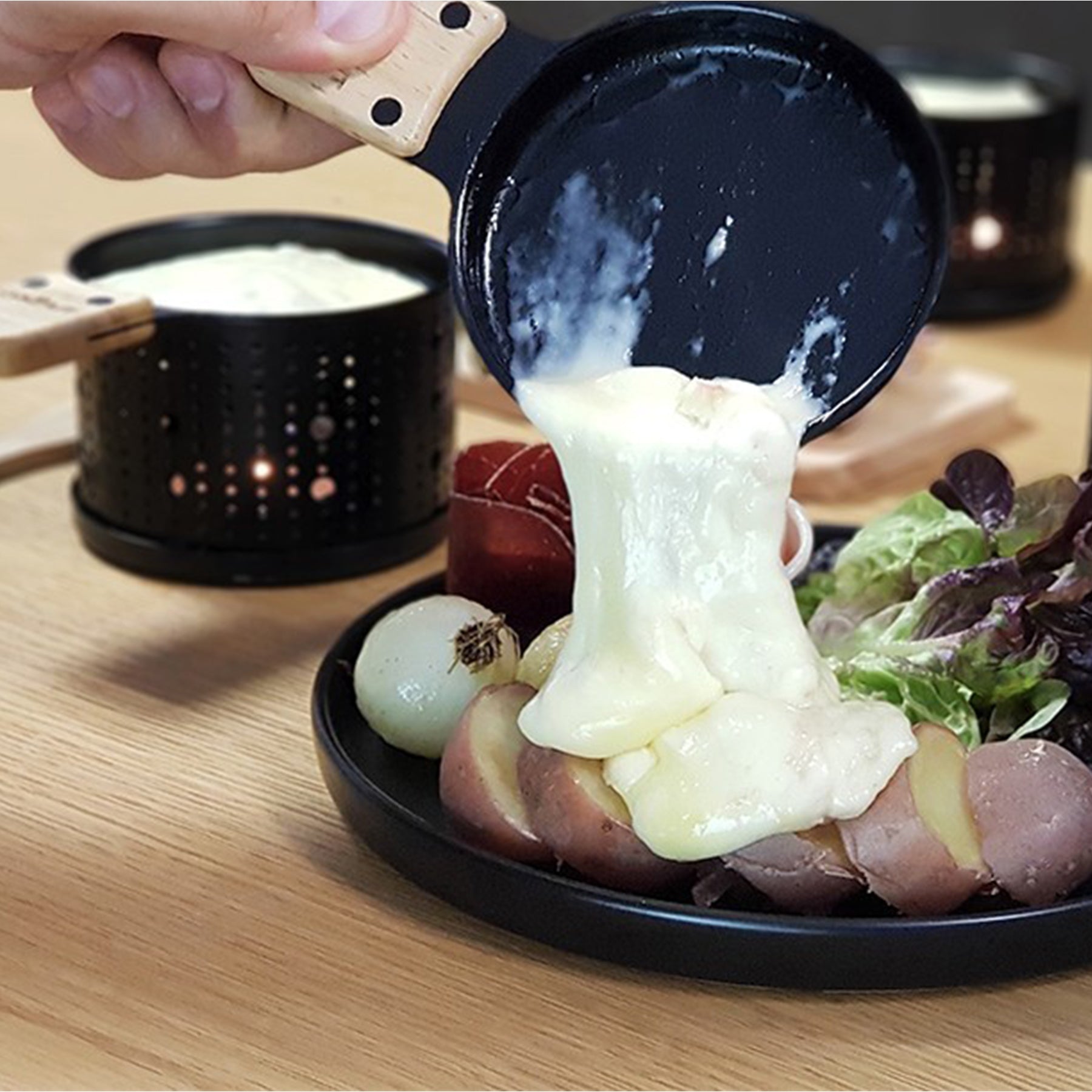 Plastic Free Individual Raclette Set for 2 by Cookut