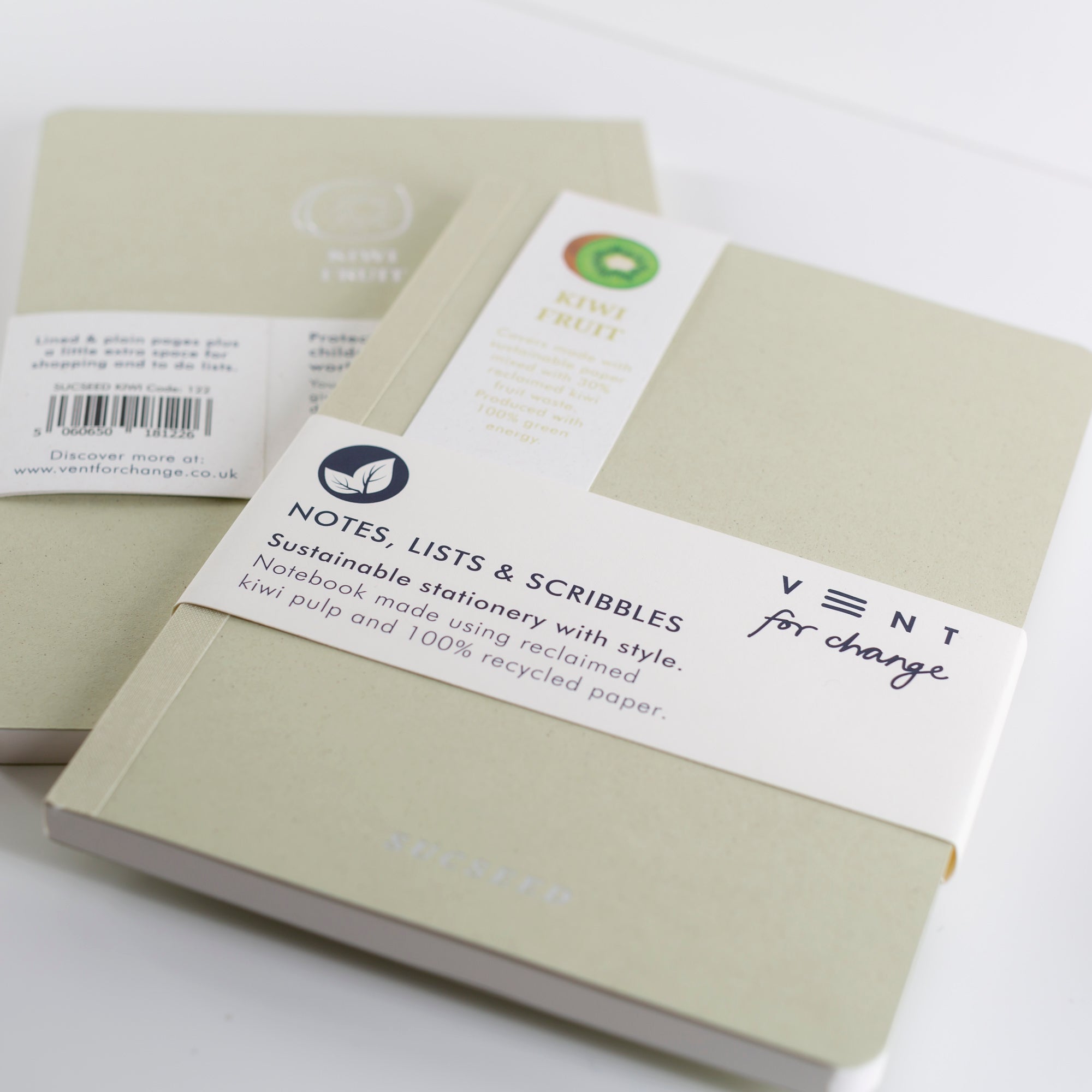 Recycled A5 Notebook from Kiwi Fruit by Vent for Change
