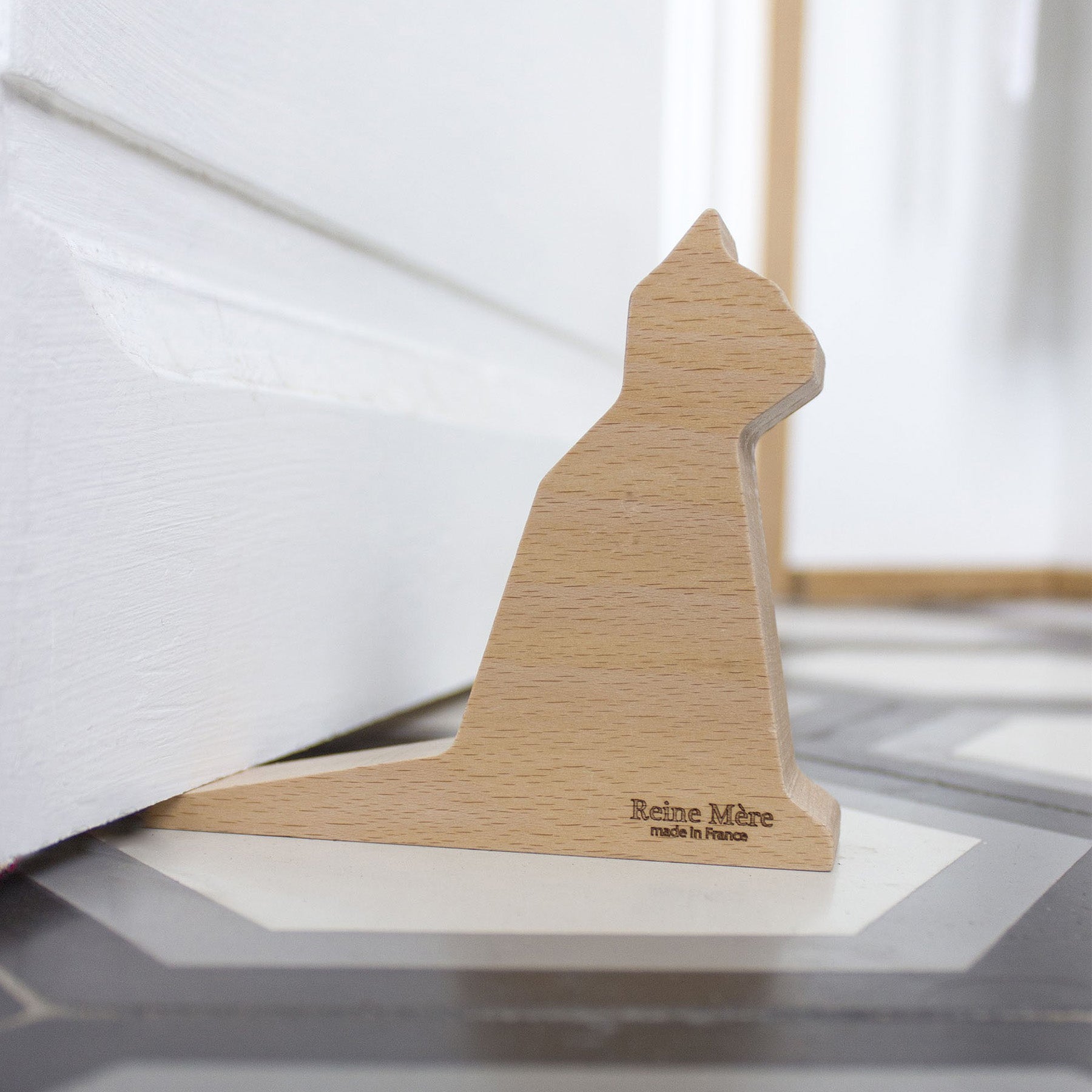 beech wood cat door stop