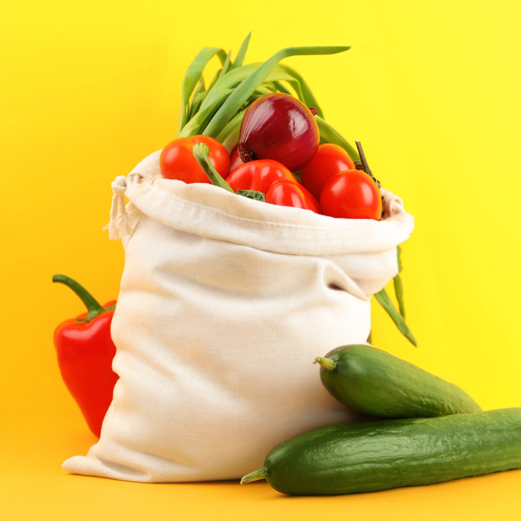 Set of 3 Organic Cotton Produce Bag Small Medium Large