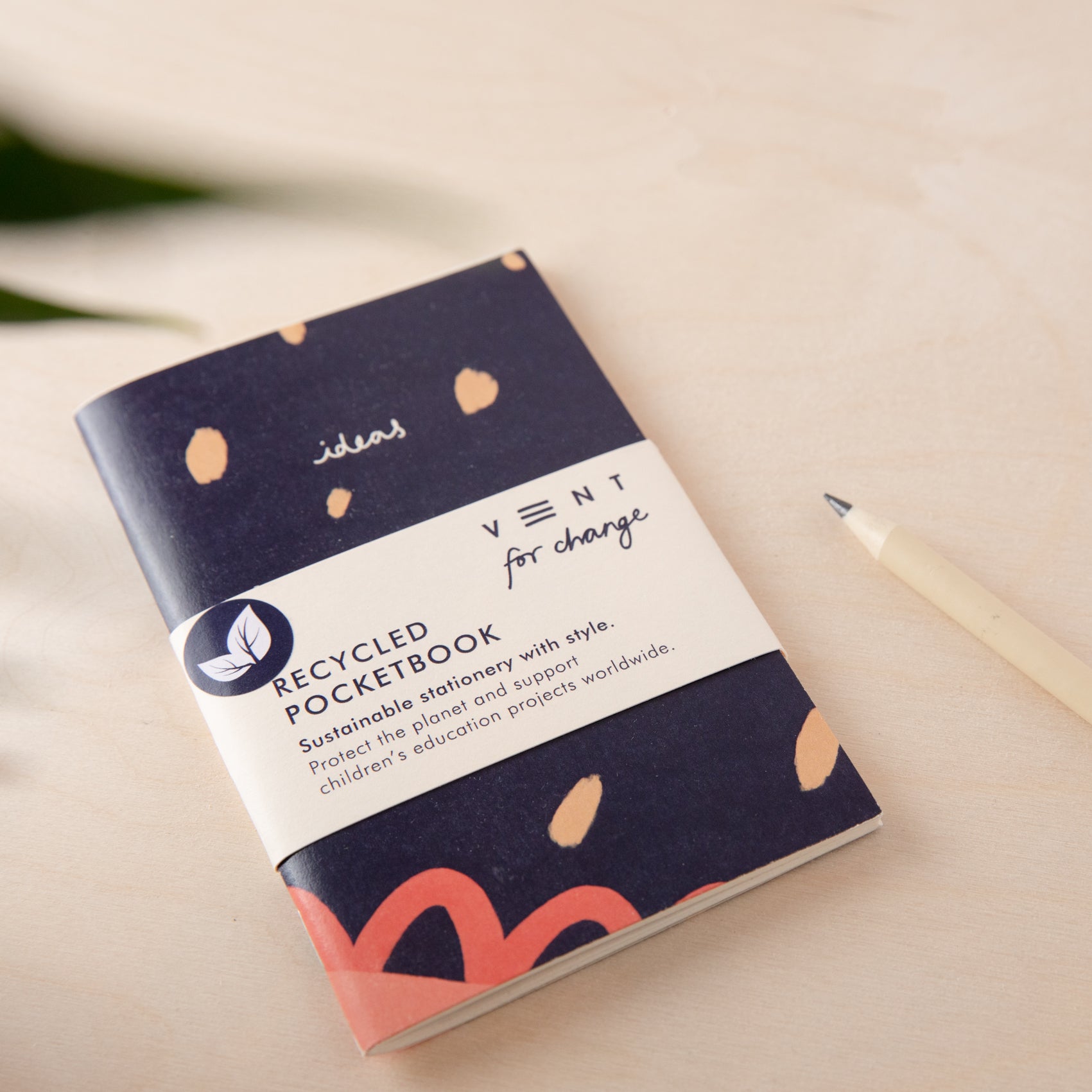 Recycled Mini Sketchbook & Bookmark - Blue Plain - Pasoluna