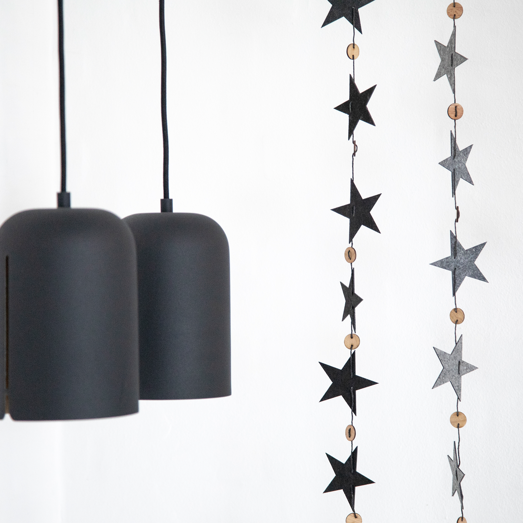 Black Star Eco Felt Christmas Garland by Oohh Collection