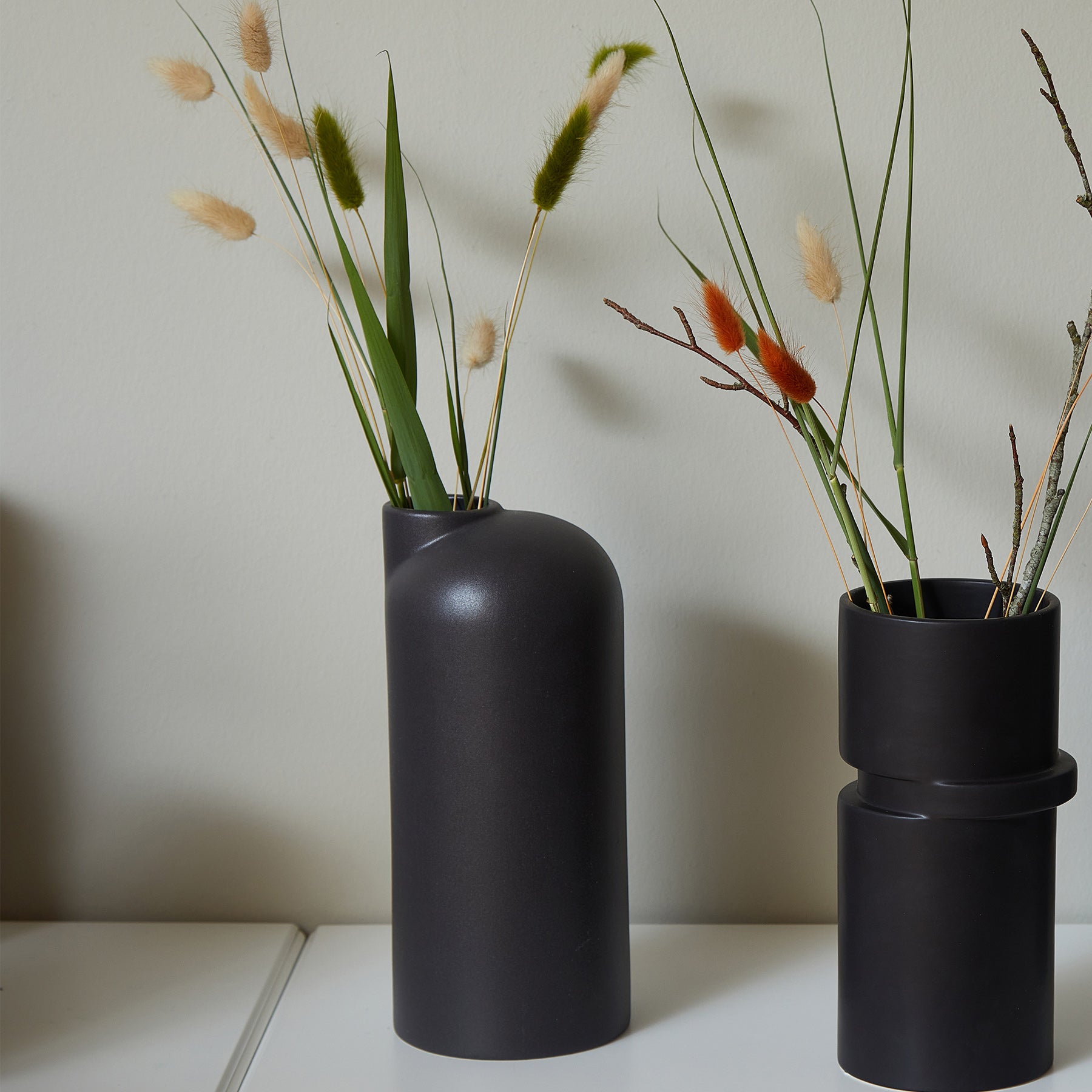 Large black Scandi vase
