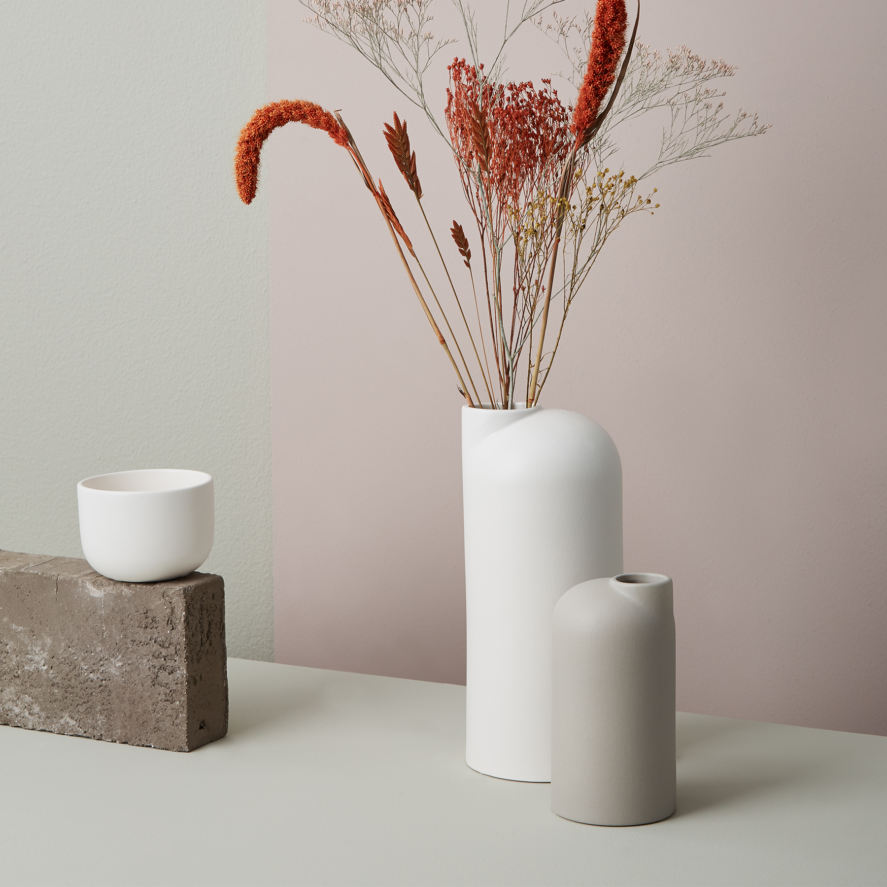 Large white scandi vase