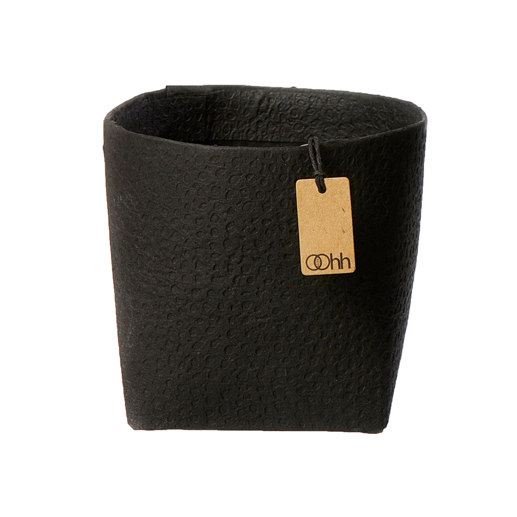 Madrid Plant Pot - Waterproof Recycled Paper in Black by Oohh Collection