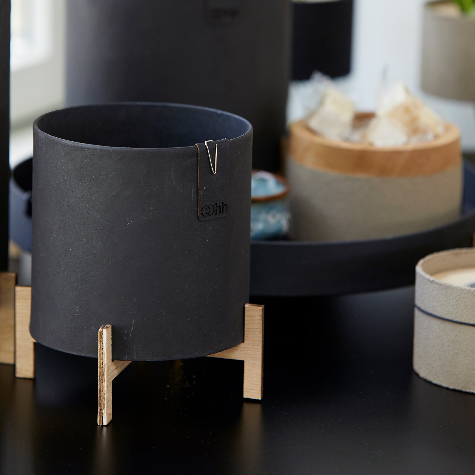 Wooden Plant Pot Pedestal - Natural - Pasoluna