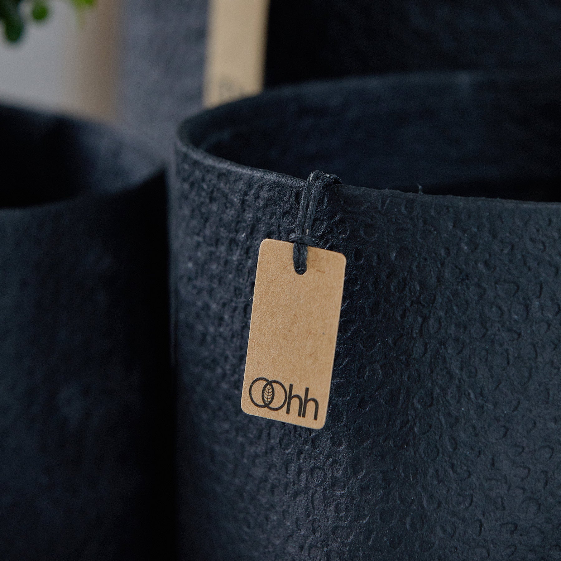 Madrid Plant Pot - Waterproof Recycled Paper in Black by Oohh Collection
