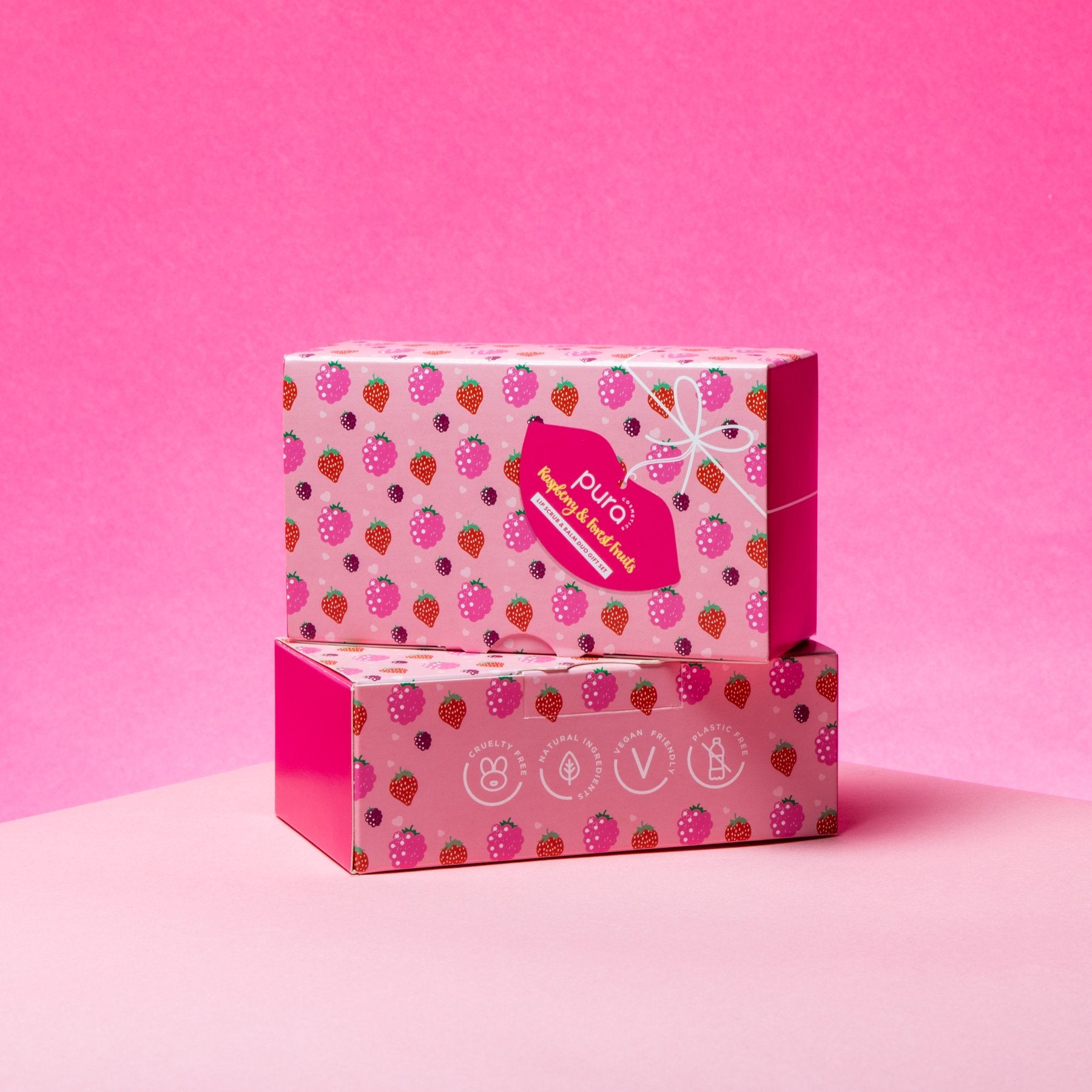 Vegan Lip Care Gift Set - Raspberry & Forest Fruits by Pura Cosmetics