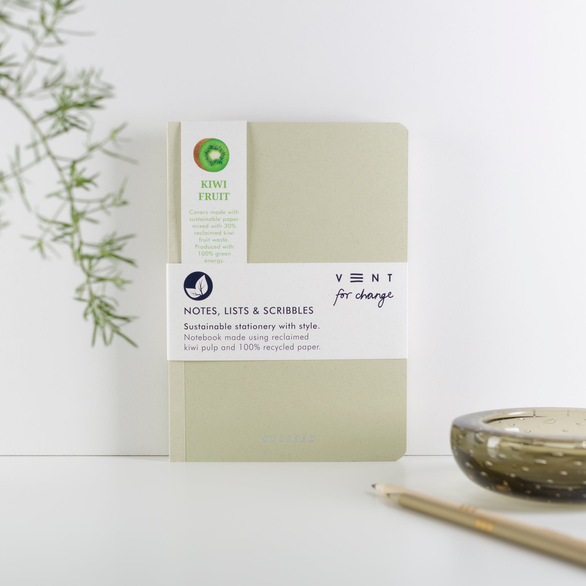 Recycled A5 Notebook from Kiwi Fruit by Vent for Change