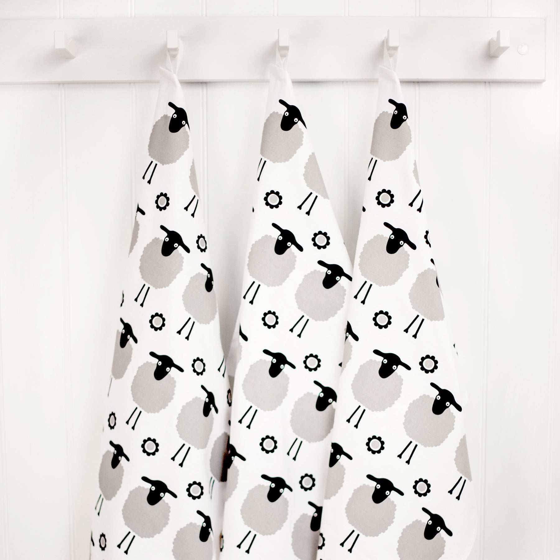 Tea Towel & Dishcloth Bundle - Grey Sheep