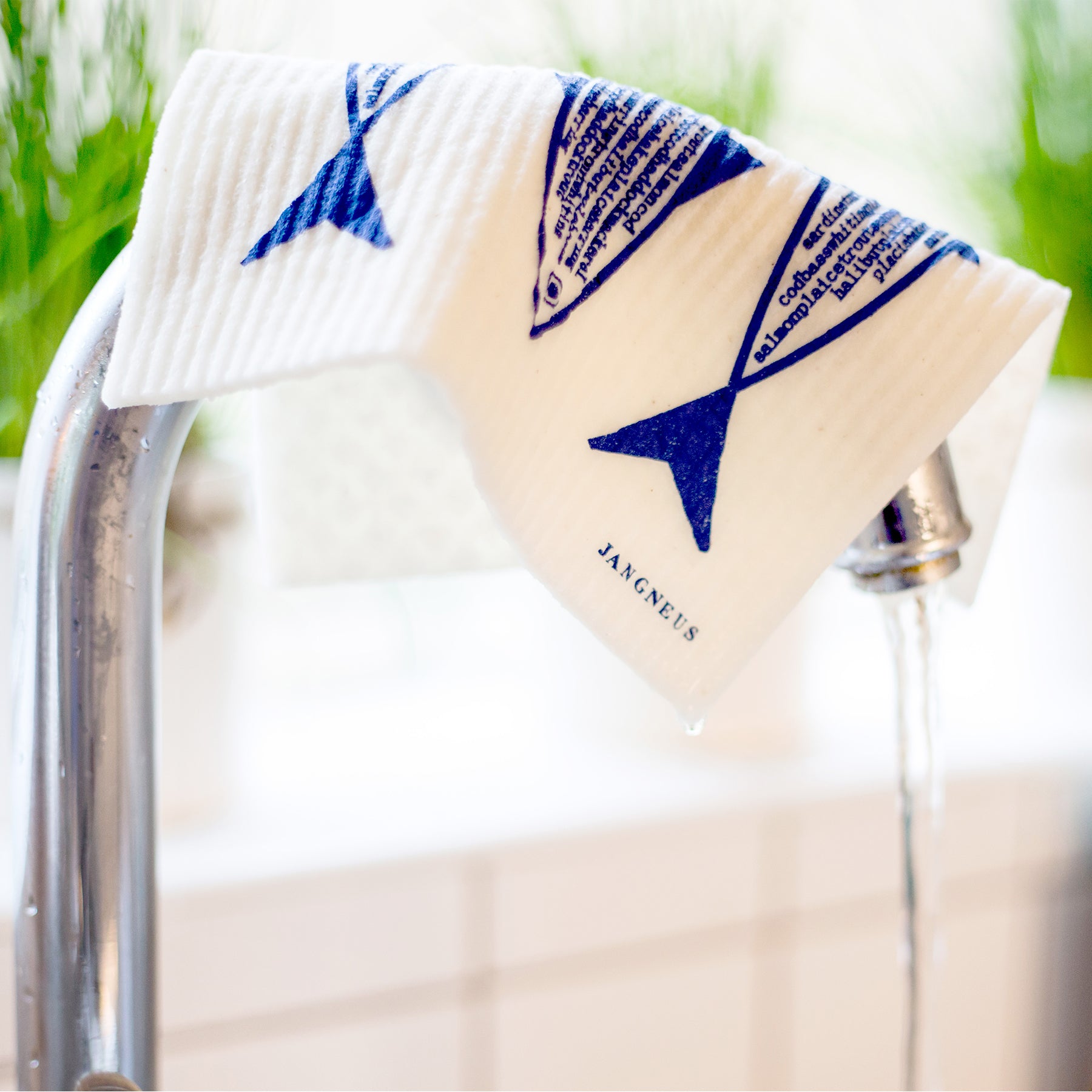 Compostable Swedish Dishcloth - Blue Fish - Pasoluna