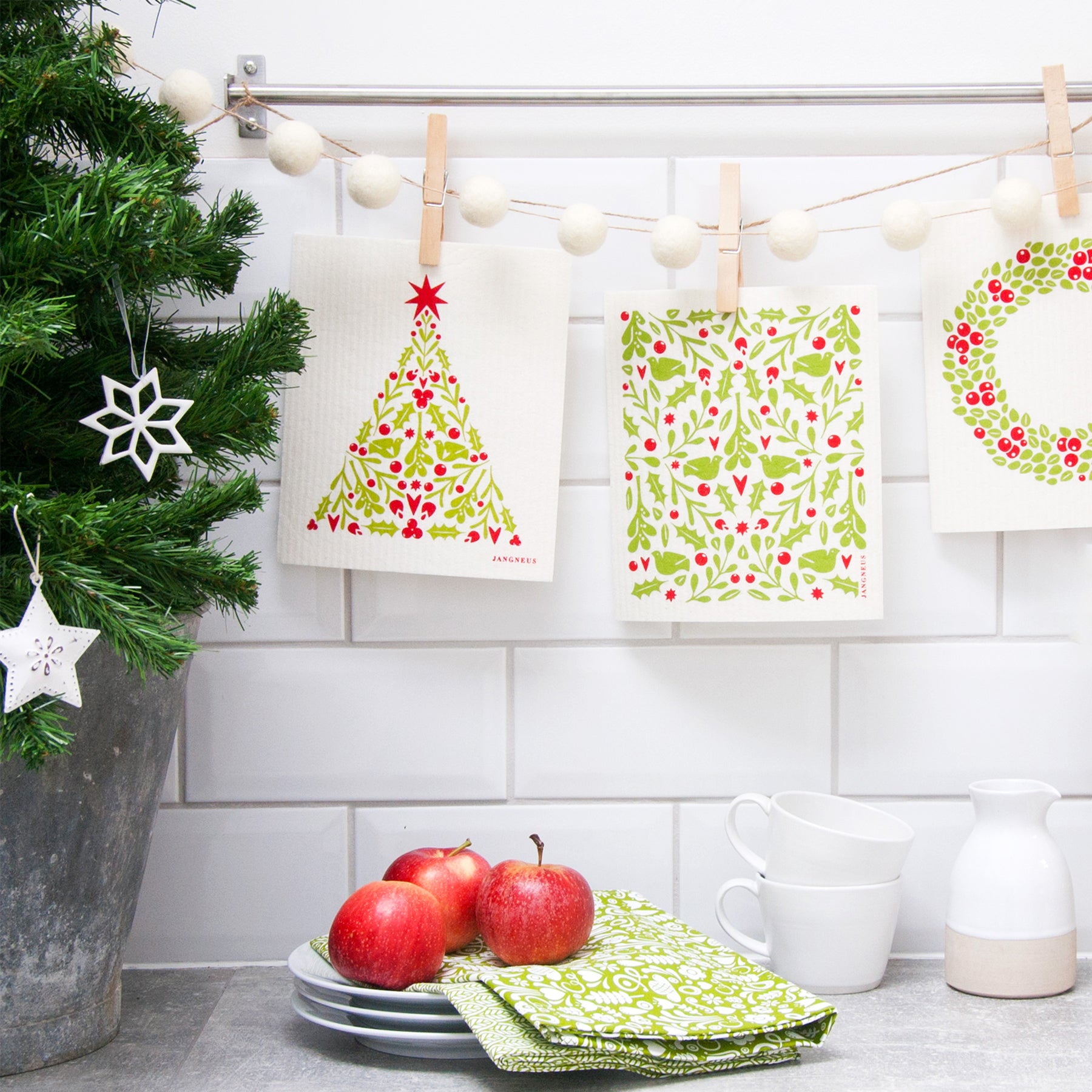 Compostable Swedish Dishcloth - Christmas Tree - Pasoluna