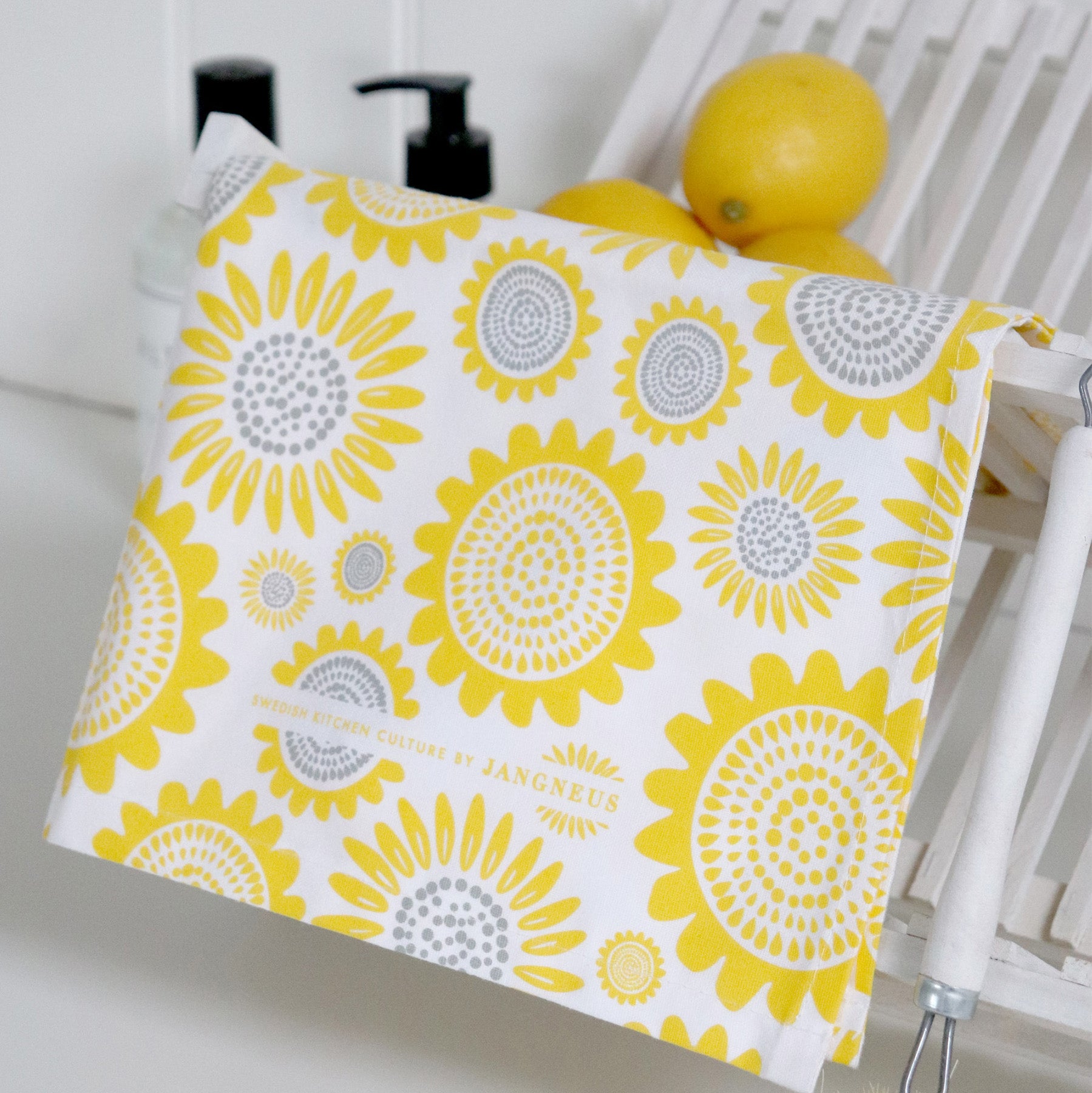Cotton Tea Towel - Yellow Sunflower - Pasoluna