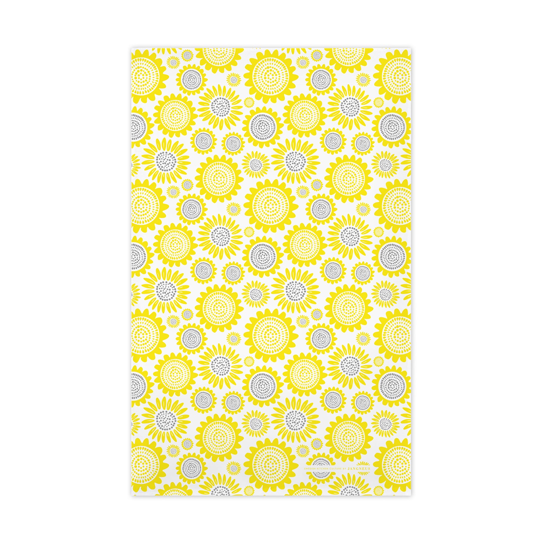 Cotton tea towel yellow sunflower pattern