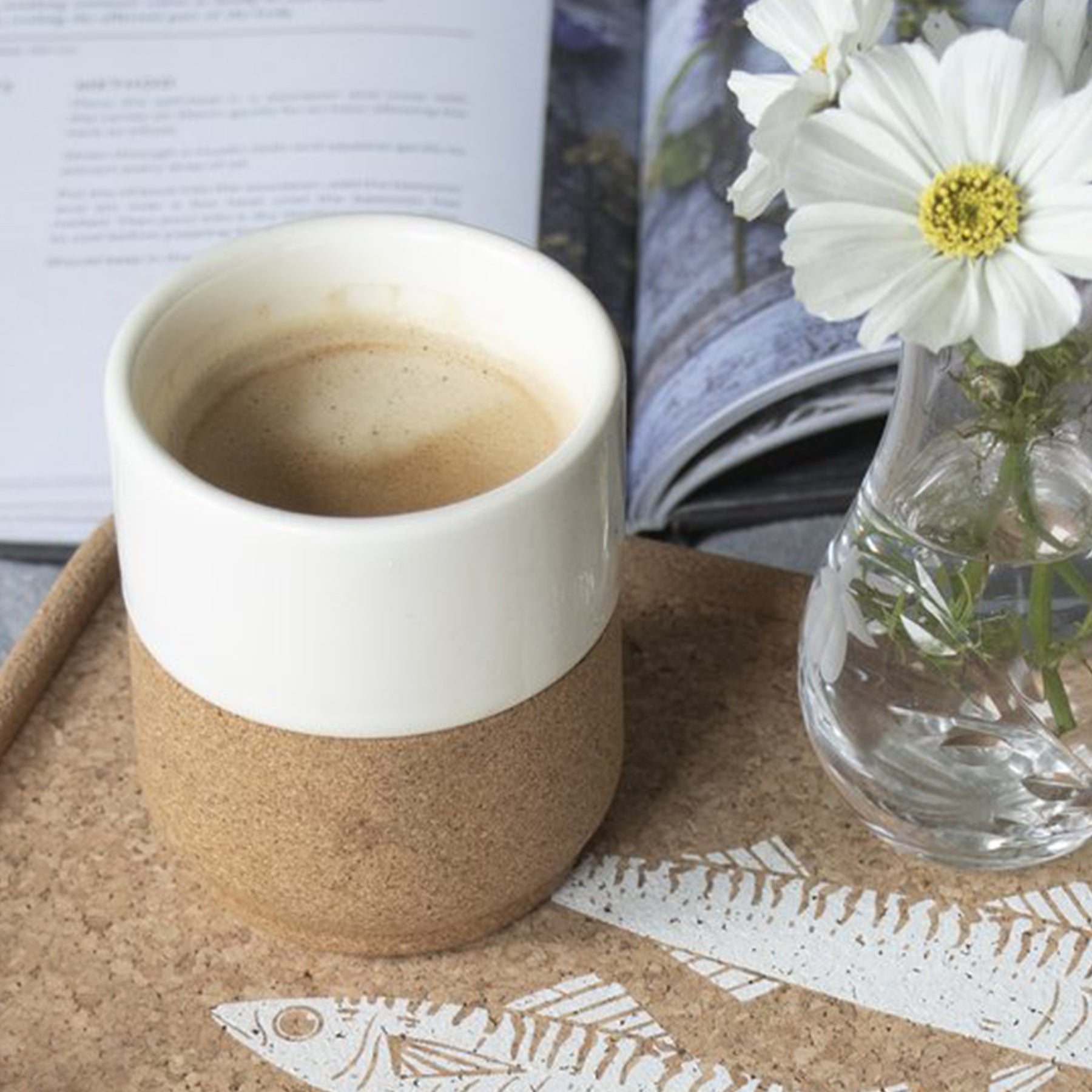 Close up of the mug on a tray