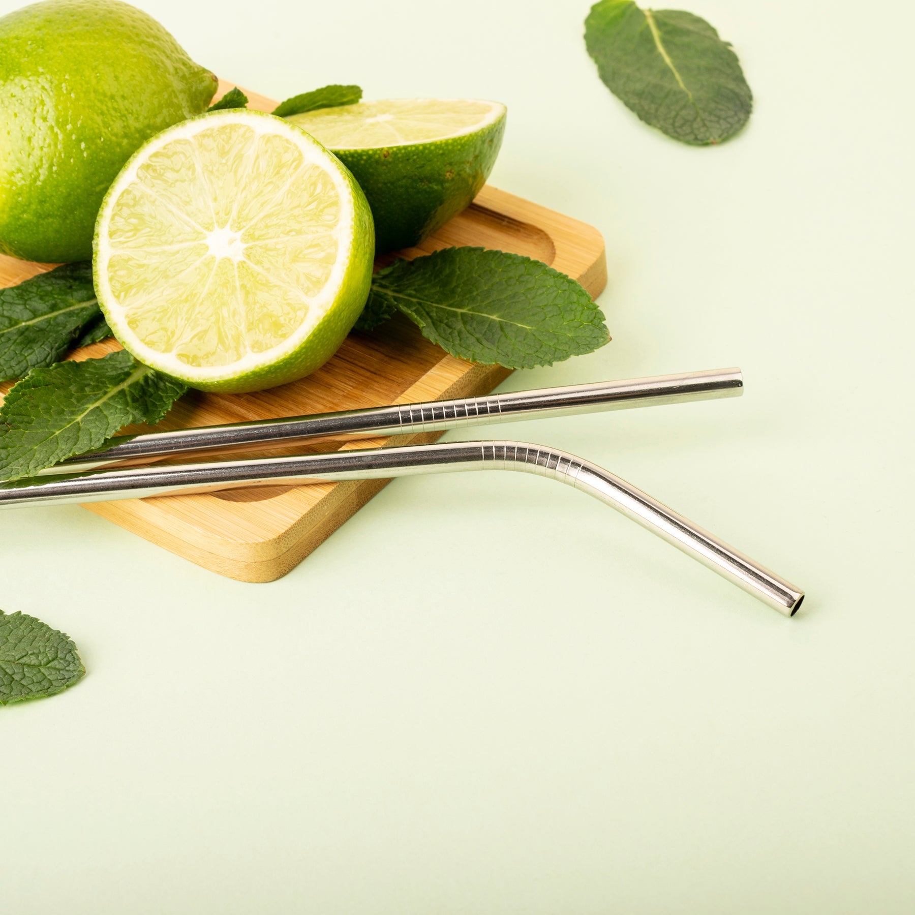 Reusable Stainless Steel Straws - Set of 2 - Pasoluna