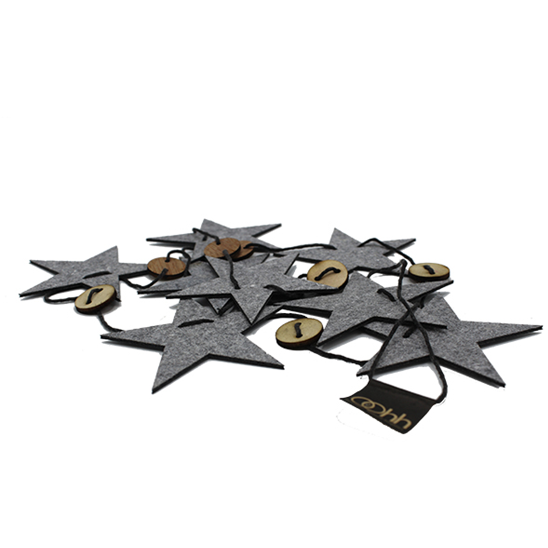 Grey Star Eco Felt Christmas Garland by Oohh Collection - Pasoluna