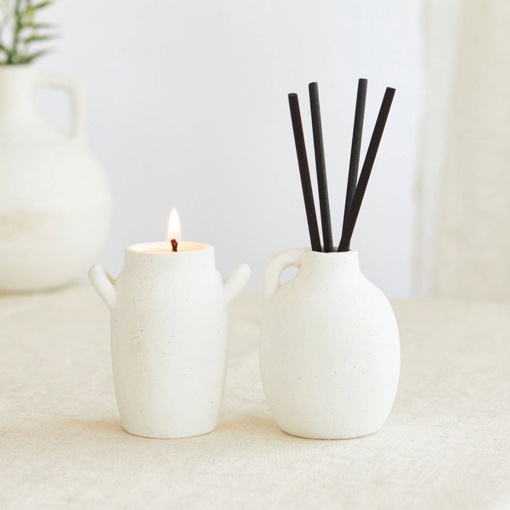 Amber & Bergamot Scented Candle & Mini Diffuser Gift Set