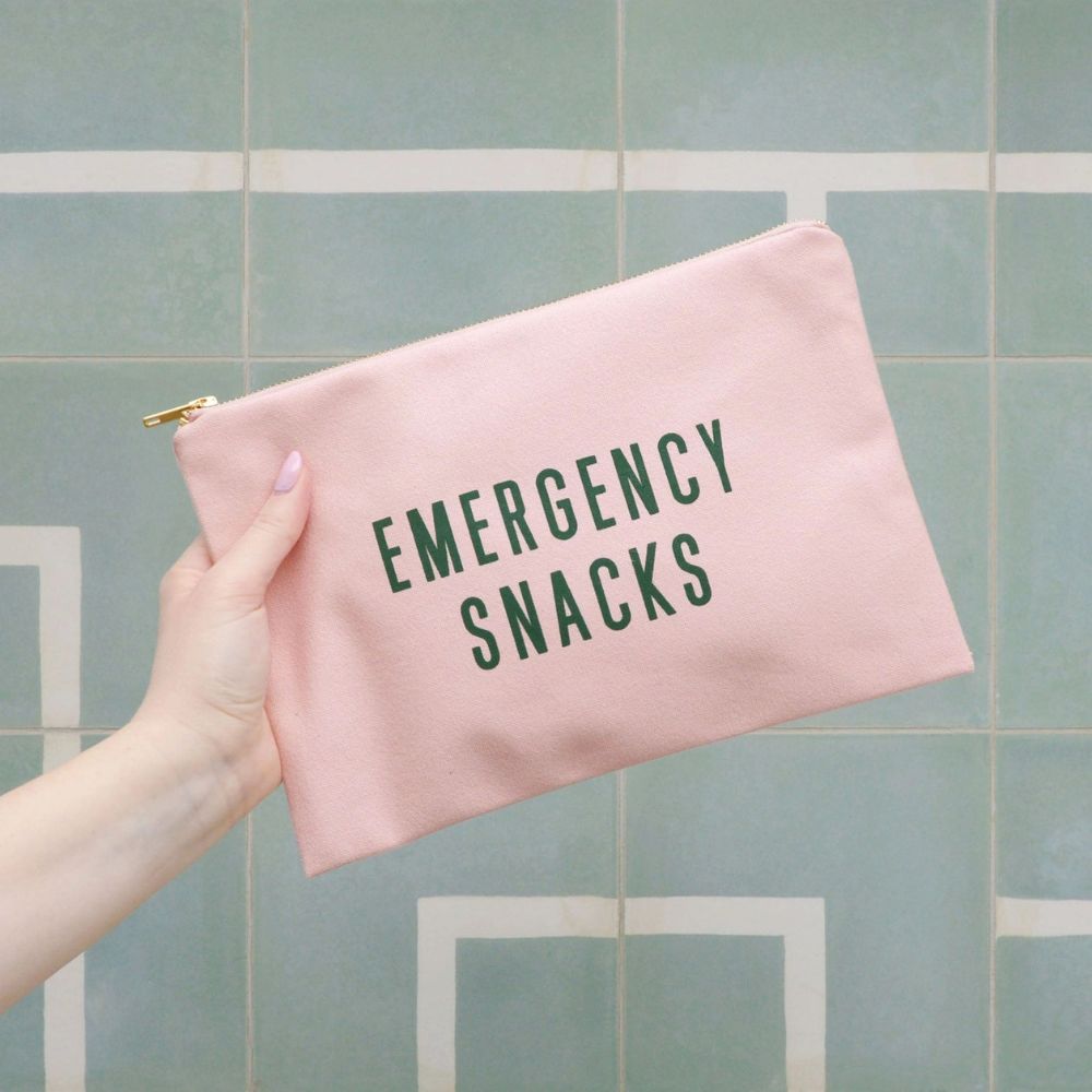 Emergency Snacks Canvas Zip Pouch – 2 Colours