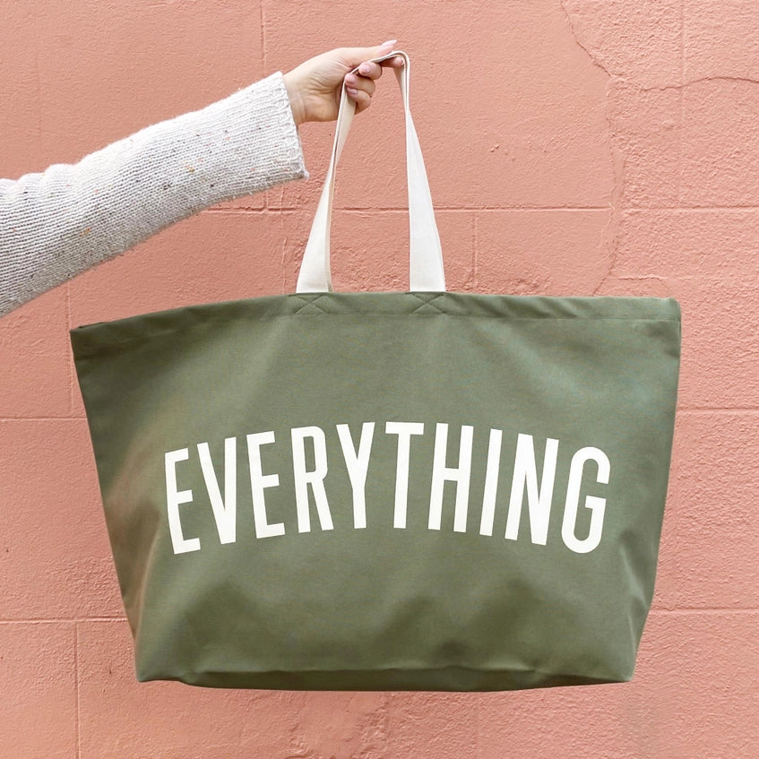 Olive Green Oversized Tote Bag - Everything - By Alphabet Bags