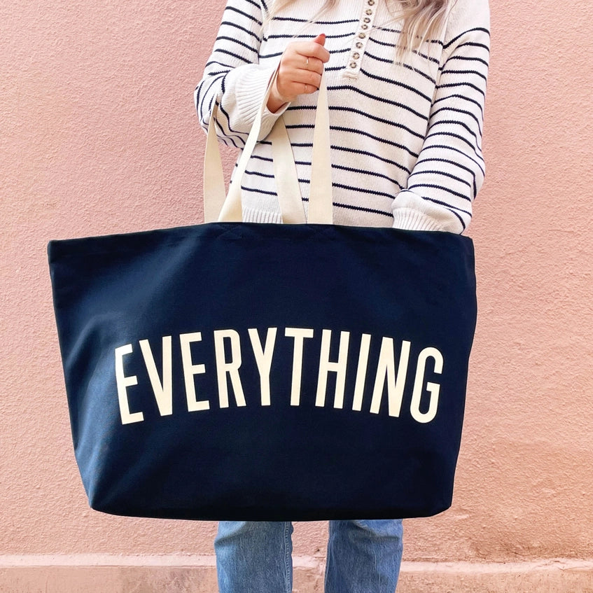 Navy Blue Oversized Tote Bag - Everything - By Alphabet Bags