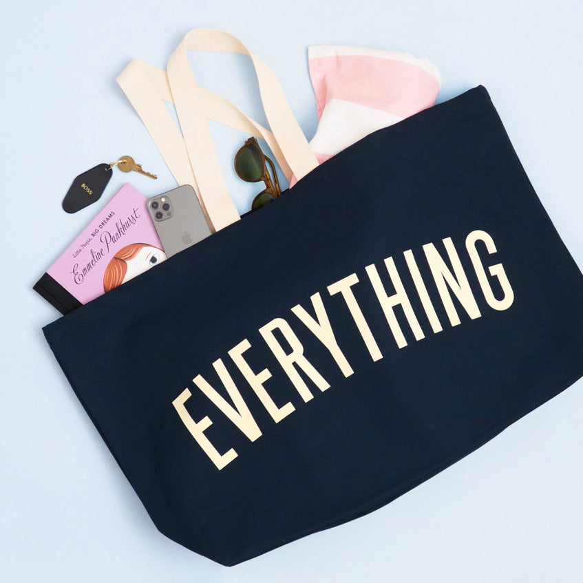 Navy Blue Oversized Tote Bag - Everything - By Alphabet Bags