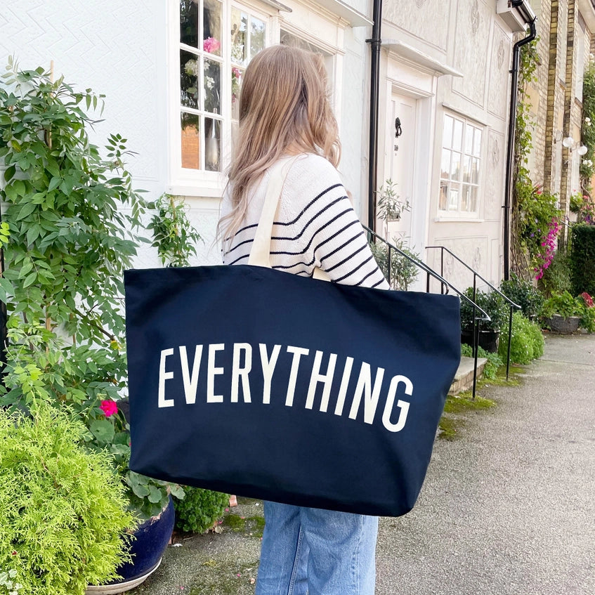 Navy Blue Oversized Tote Bag - Everything - By Alphabet Bags