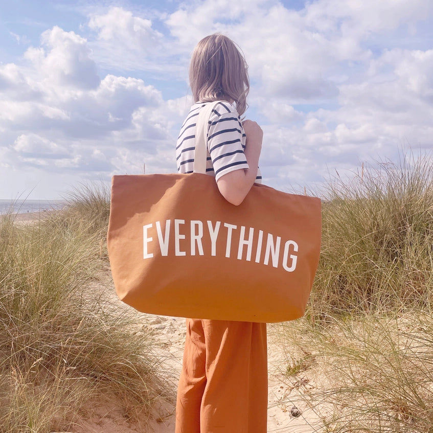 Tan Brown Oversized Tote Bag - Everything - By Alphabet Bags