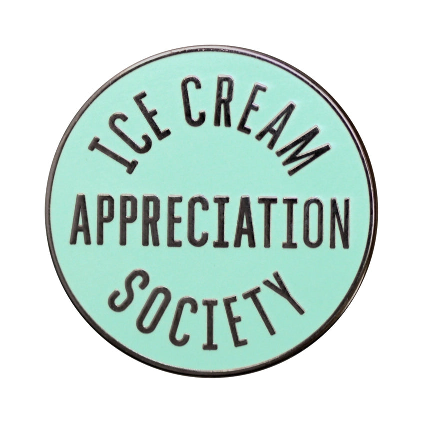 Ice Cream Appreciation Society Enamel Pin Badge by Alphabet Bags