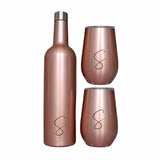 Insulated Bottle and Tumblers in Rose Gold by Sup