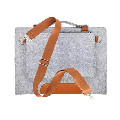 Satchel Style 13 Inch Recycled Laptop Sleeve in Light Grey by Sinki