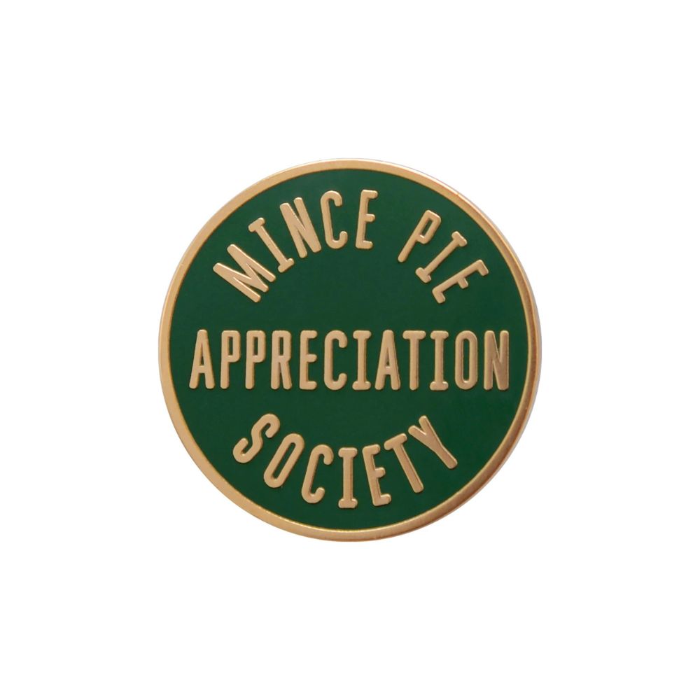 Mince Pie Appreciation Society Enamel Pin Badge - Green - by Alphabet Bags
