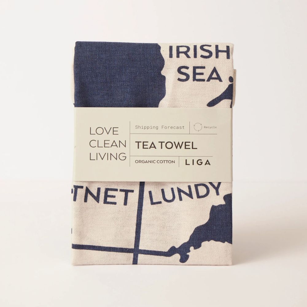 Shipping Forecast Organic Cotton Tea Towel - Pasoluna
