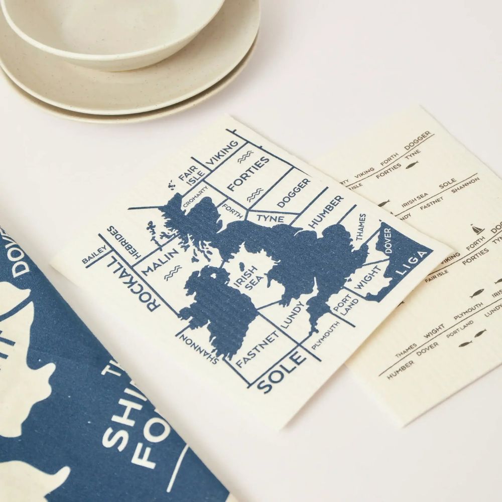Set of 2 Shipping Forecast Swedish Dishcloths by Liga - Pasoluna
