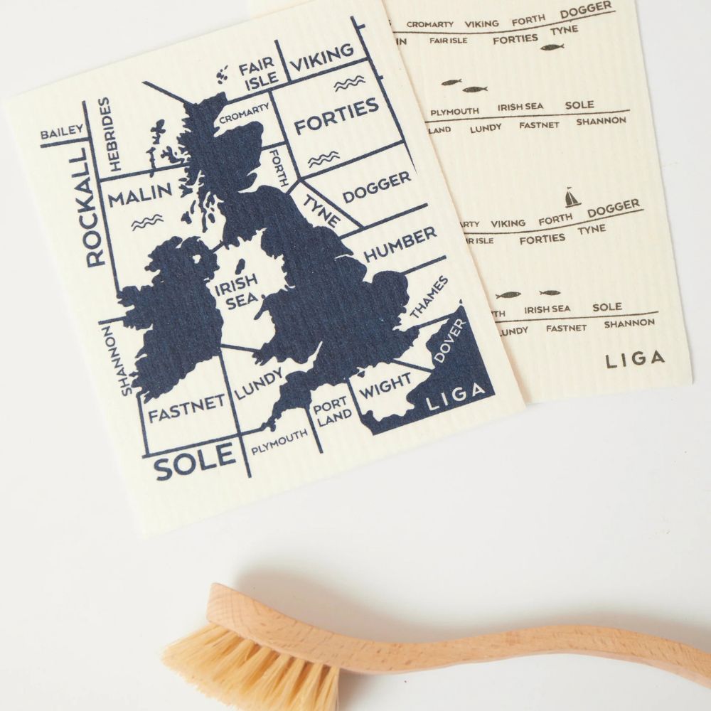 Set of 2 Shipping Forecast Swedish Dishcloths by Liga - Pasoluna