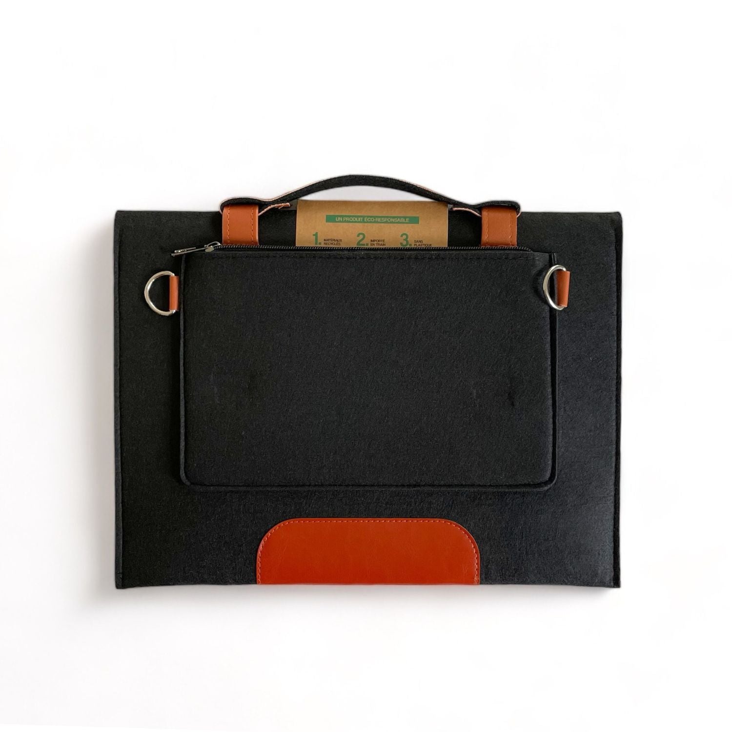 Satchel Style 13 Inch Recycled Laptop Sleeve in Black by Sinki