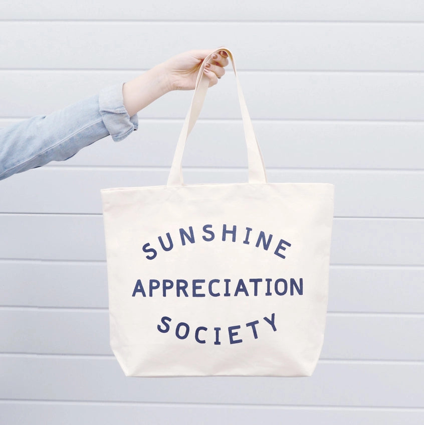 White Tote Bag - Sunshine Appreciation Society - By Alphabet Bags