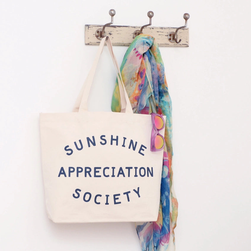 White Tote Bag - Sunshine Appreciation Society - By Alphabet Bags