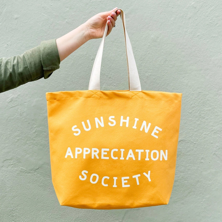 Yellow Tote Bag - Sunshine Appreciation Society - By Alphabet Bags