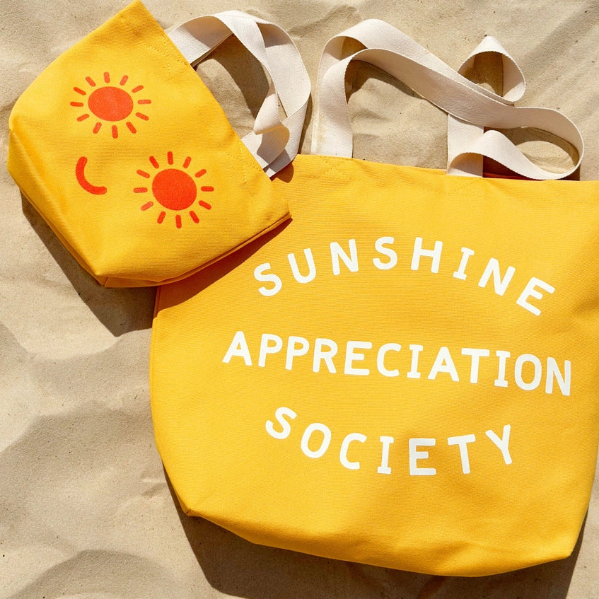 Yellow Tote Bag - Sunshine Appreciation Society - By Alphabet Bags