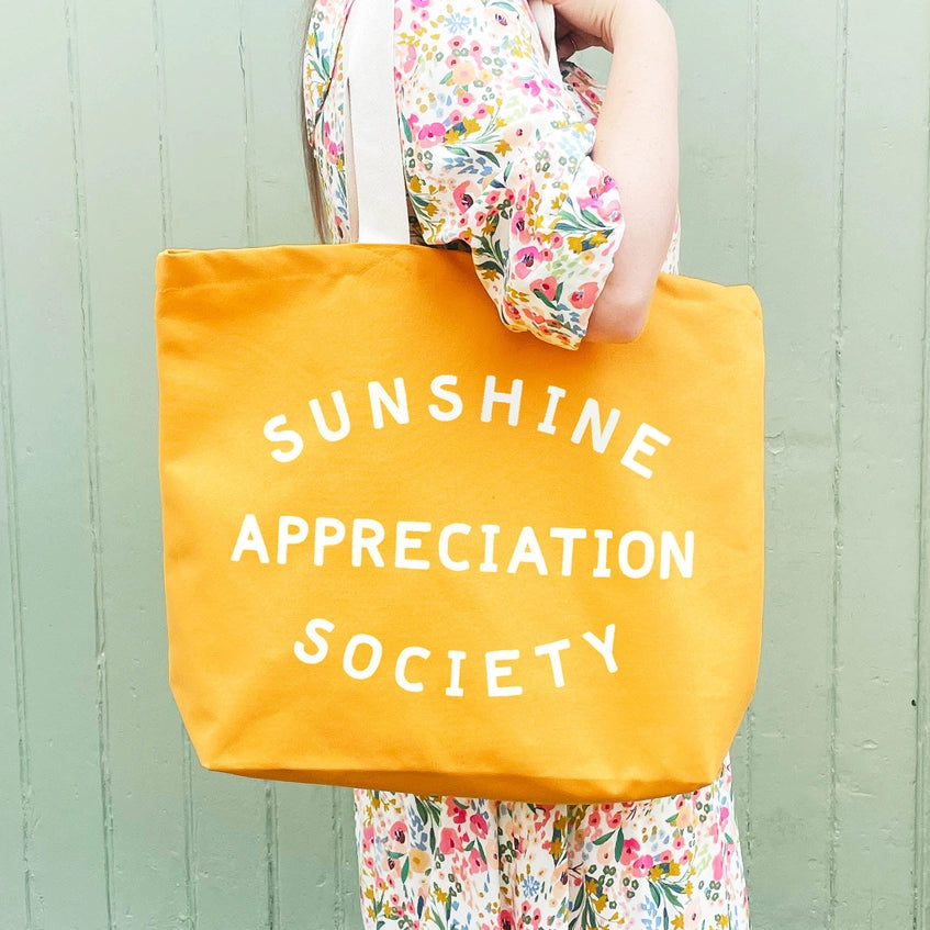 Yellow Tote Bag - Sunshine Appreciation Society - By Alphabet Bags