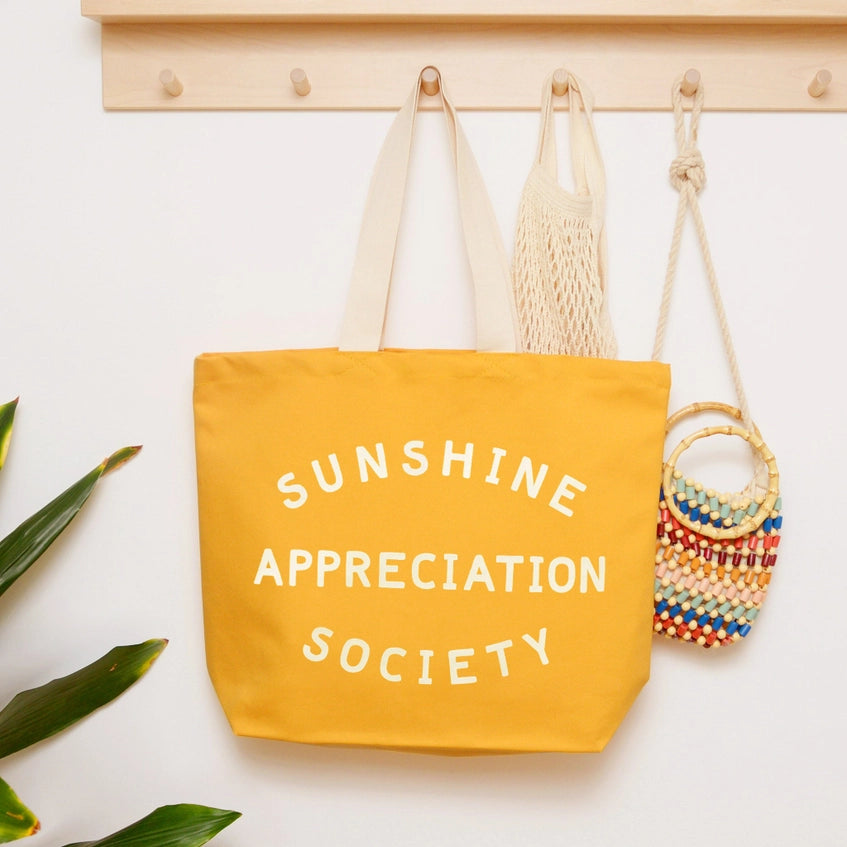 Yellow Tote Bag - Sunshine Appreciation Society - By Alphabet Bags