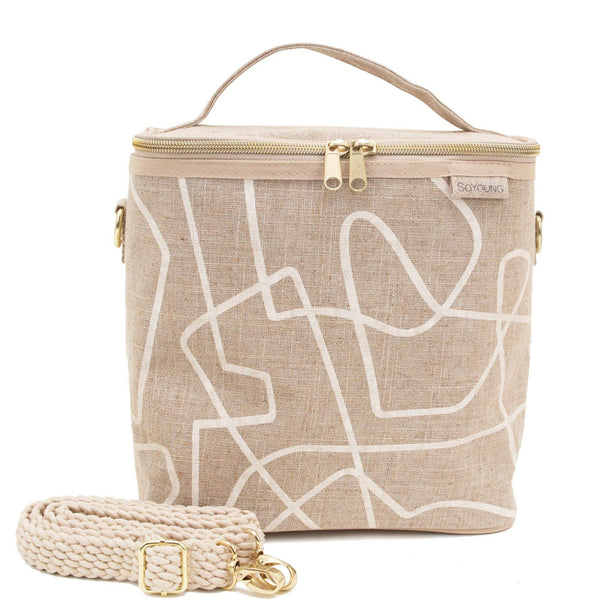 abstract lines insulated lunch bag by so young